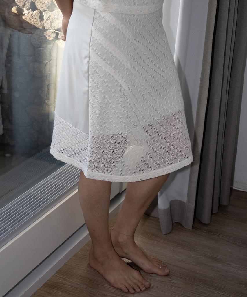 Safari Sula Explore Scratch Drape Knit Skirt In Neutral