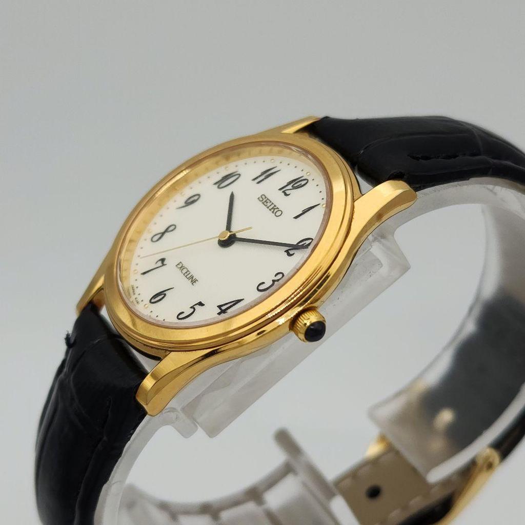 [USED] Working Seiko Exceline SGP30 with battery and crocodile leather strap