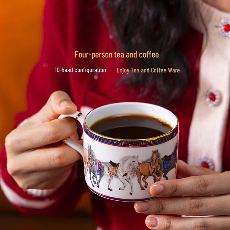 Auratic Success Horse Ceramic Tea & Coffee Set