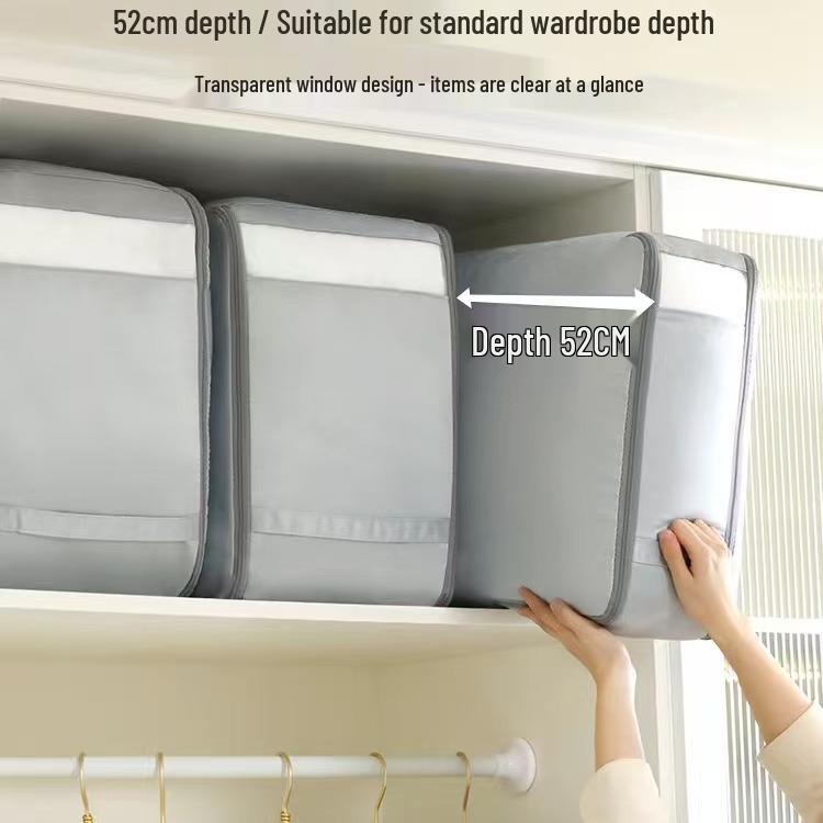 Large Capacity Dustproof Satin Quilt and Jacket Storage Bag