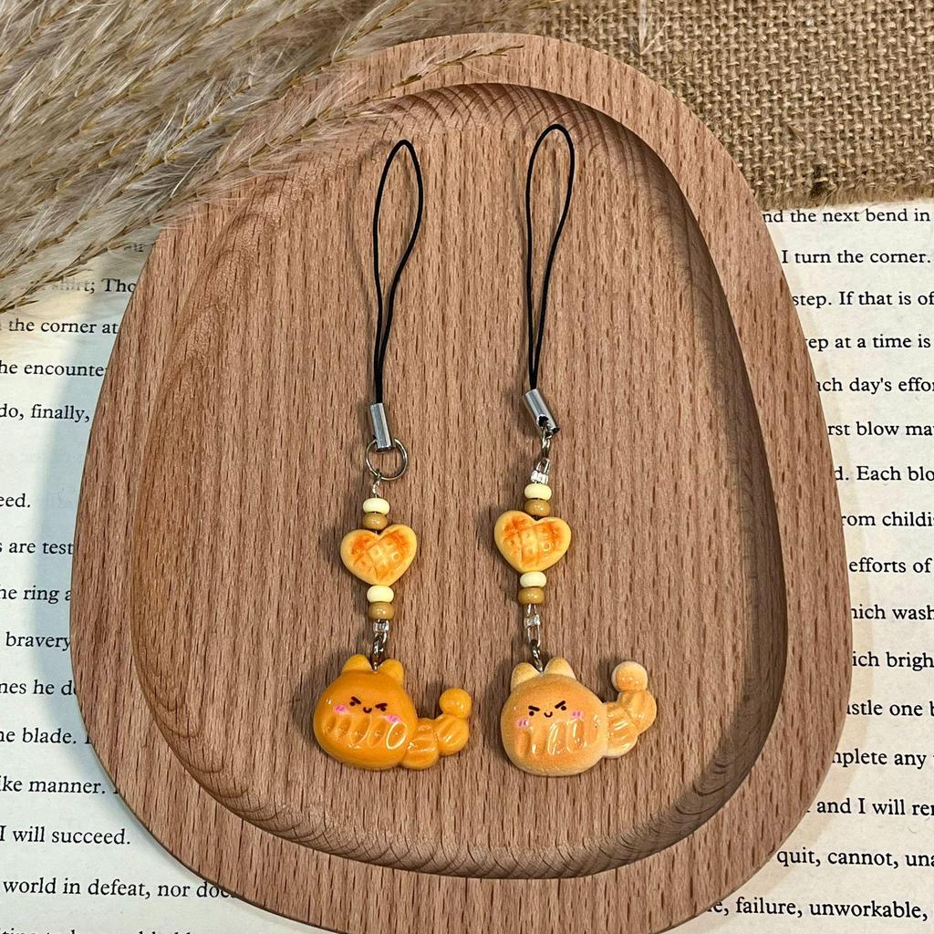 Animal Bread Food Toy Keychain & Cute Pendant Lanyard - Girl's Phone Strap