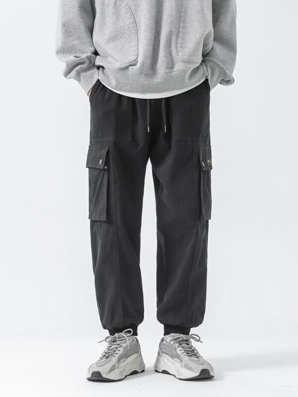 Dingfengbaoluo Men's Casual Multi-Pocket Jogger Cargo Pants