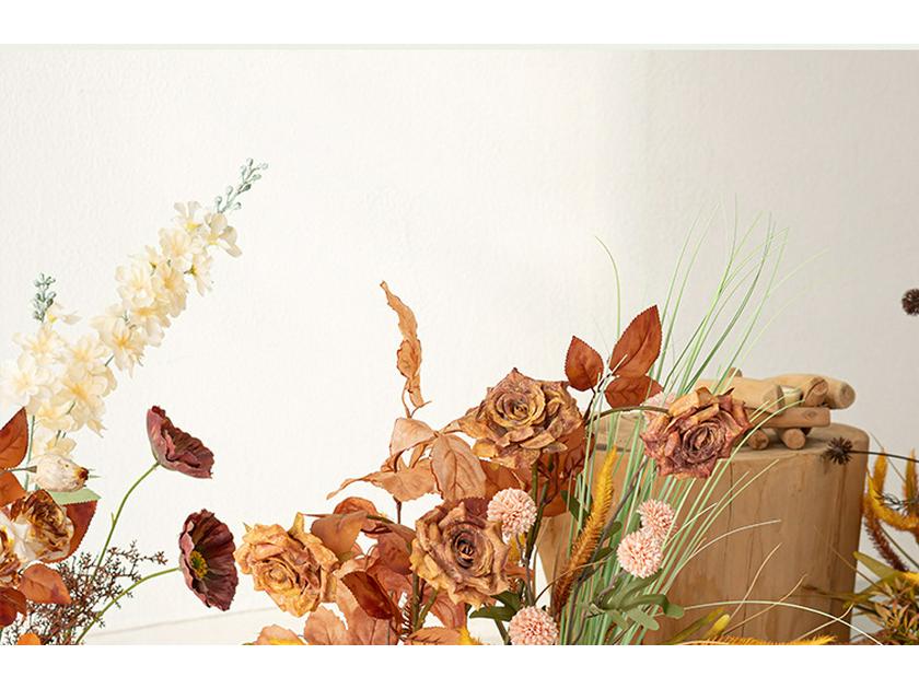 Retro Pastoral Artificial Autumn Flowers for Home, Hotel, Mall, and Outdoor Decor