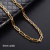 Handmade Stainless Steel Link Geometric Chain Necklace for Women Men Chunky Gold Choker Punk Hiphop Boy Metal Jewelry Gift