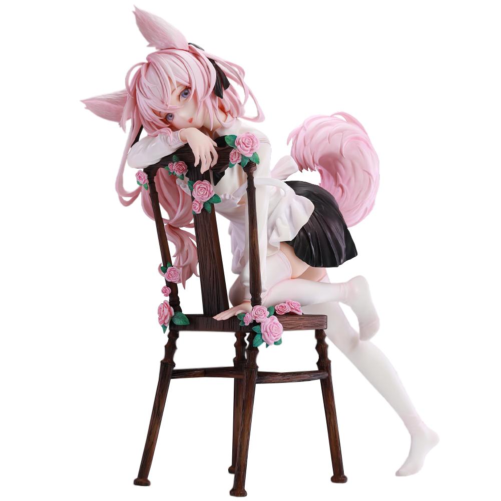 Anime Rabbit Flova Figure Kneeling Pose Action Figure Kawaii Cute Beauty Flova Model Desktop Ornaments Collection Toy Gifts 21cm
