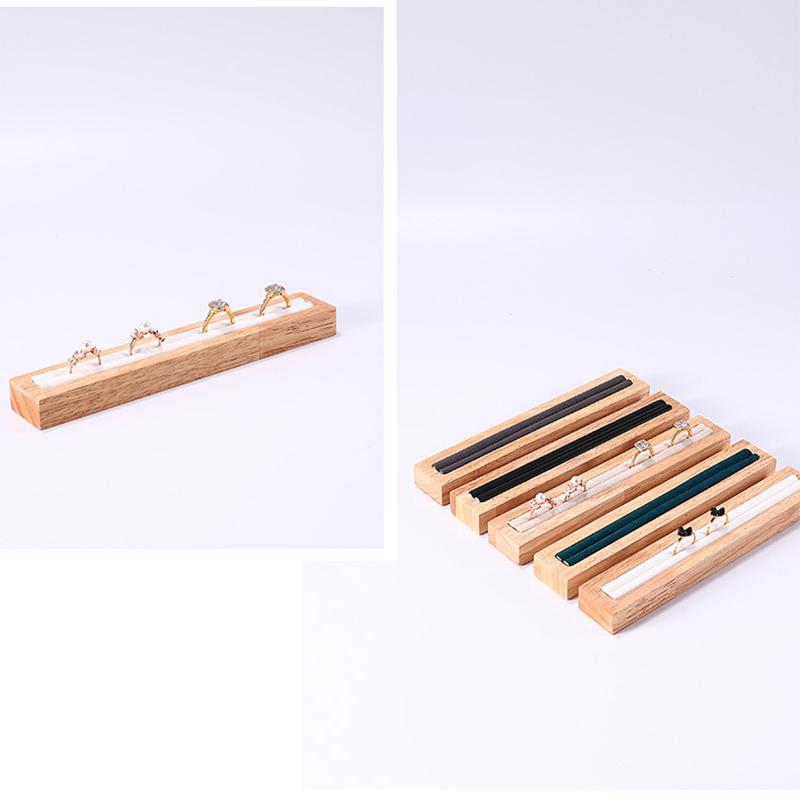 Solid Wood Ring Earrings Display Rack Wooden Tray Jewelry Display Plate Jewelry Storage Counter Jewelry Decoration Display Props
