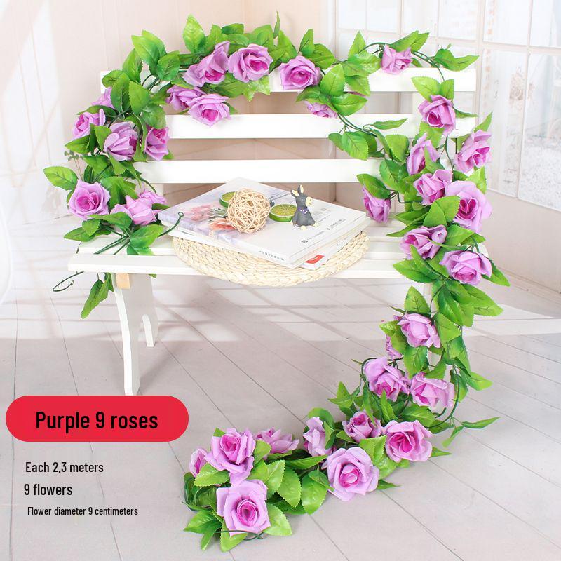 Silk Flower Vine for Air Conditioner and Heating Pipe Decoration