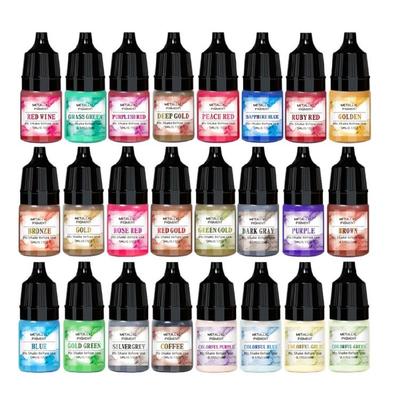 Juego de 24 Pigmentos de Colorante para Manualidades de Resina Colorante de Resina Epoxi Colorante de Resina Concentrado para Proyectos Pinturas y Accesorios