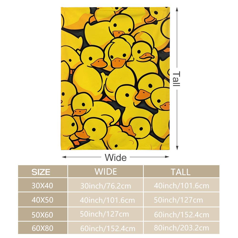 Cute Duck Throw Soft Flannel Blanket Warm Knee Skin-Friendly Throw for Sofa Office Bed Traveling Winter Oversize