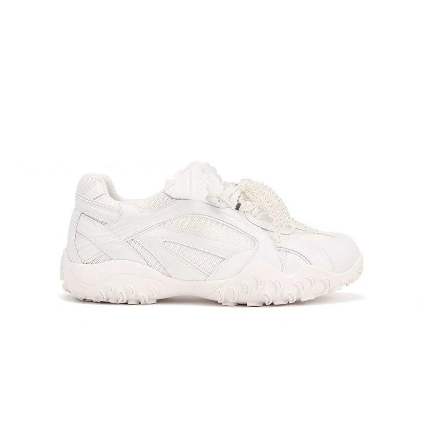 Yunfu Shu 2025 Spring New Lace Pearl Mandarin Duck with Platform-soled Dexun Forrest Gump Shoes Korean Versatile Casual Shoes