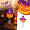Halloween Pumpkin Christmas Tree Topper with Face, Party Tabletop Figurine for Holiday Decoration