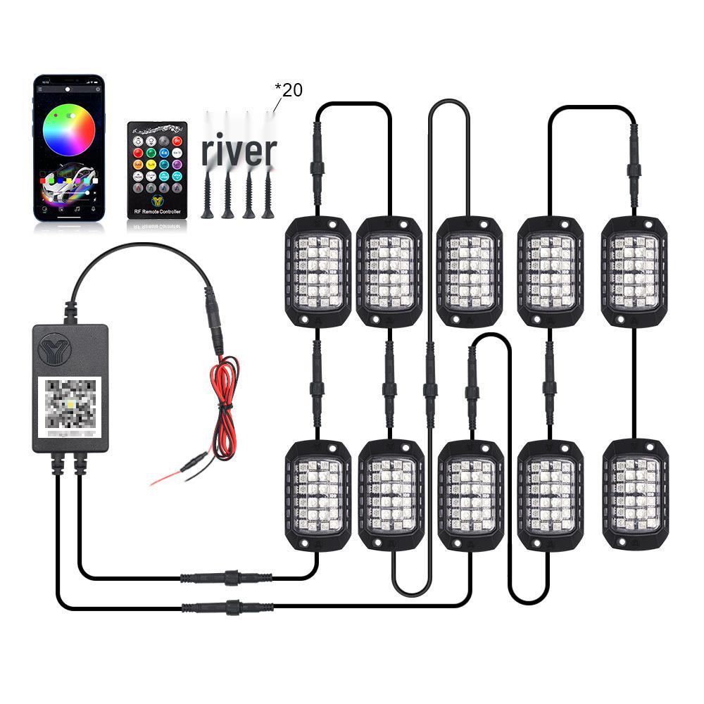 RGB LED Car Underbody Lights with 3D Lens and Music Rhythm APP Control for Off-Road Vehicles
