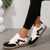 New Flat Luxury Shoes Women 2025 Autumn Classic Ladies Sneakers Women Leather Retro Low Cut Lace -up Casual Round Toe Grey White