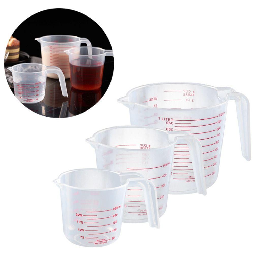Clear Graduated Measuring Cups With Spout Ounce and Ml Cup Plastic Measuring Cup  Flour Measuring