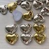 DIY Electroplated Faux Metal Heart Shoe Charms: Versatile Peach Heart Beads (20x16mm)
