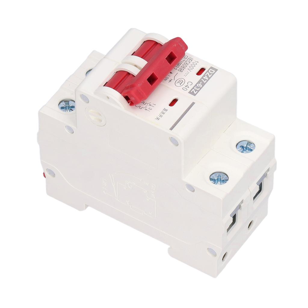 DC Miniature Circuit Breaker 2P Solar PV System Isolator DIN Rail Mount 1000V 40A DZ47‑63Z C40