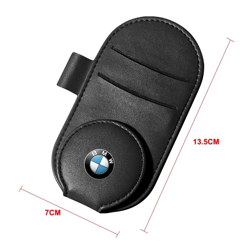 Skórzany Klips na Okulary Samochodowe Osłona Przeciwsłoneczna Wielofunkcyjny Klips na Okulary Przeciwsłoneczne Car Styling Dla BMW M Performance M3 M5 M6 F20 F10 F13 F15 F16
