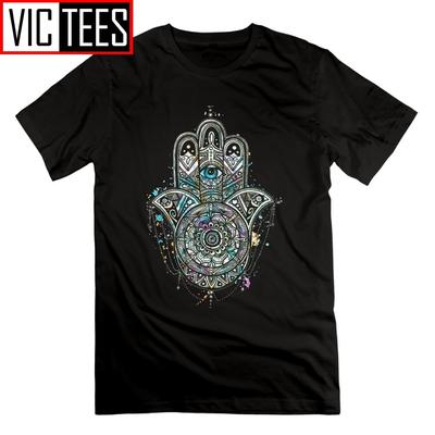 Ręka Fatimy Psychodeliczny T-shirt 100% Bawełna Najnowsze T-shirty z Okrągłym Dekoltem Krótki Rękaw T-shirt Męska Odzież Vintage