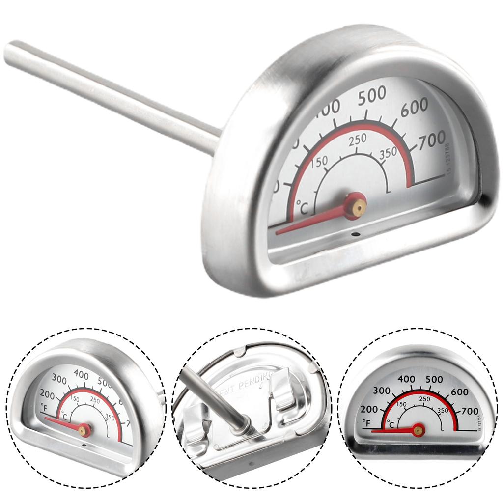 Replacement Stainless Steel Grill Thermometer Heat Indicator 0-400℃ BBQ Smoker Grill Thermometer For Charbroil Grill