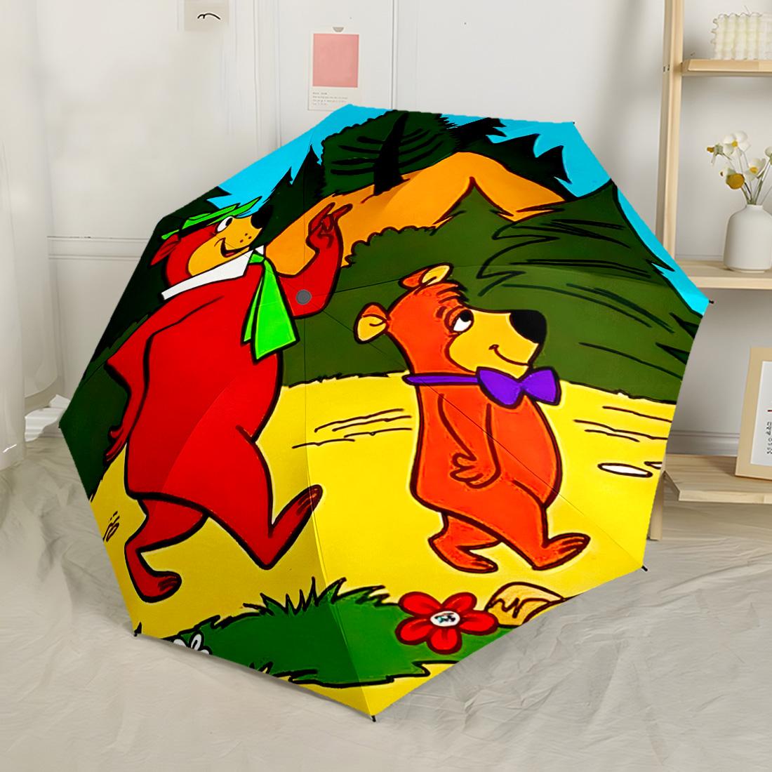 

Cartoon Yogi Bear Travel Automatic Umbrella Compact & Durable 8-Rib Design Lightweight Travel Essential Outdoor Accessory