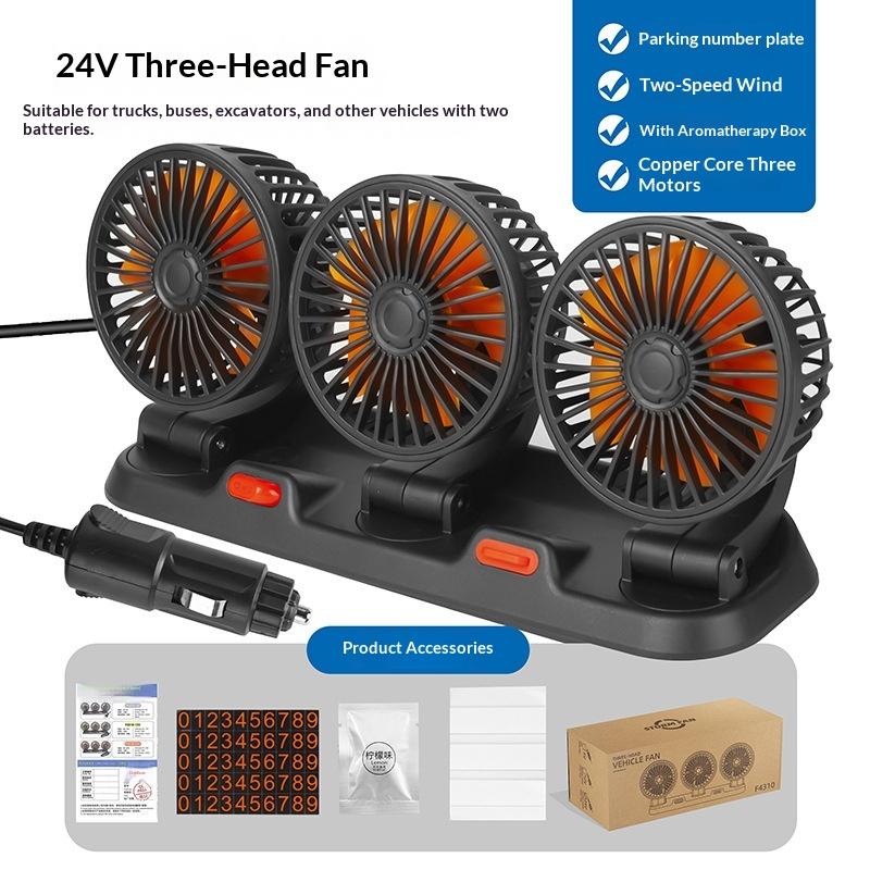 Dual Head Car Fan For Back Seat 3 Speeds Usb Car Rear Headrest Fan For Kids Baby Extender Arm 360°Rotatable Air Cooling Fan