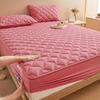 Pure Color Quilted Cotton Yarn-Dyed Bed Sheet & Bedspread Set