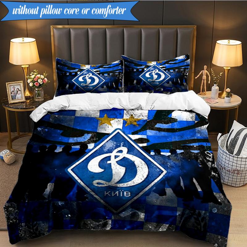 3PCS Dynamo Moscow Football Club Bedding Set 2D Printing (Includes 1 Duvet Cover + 2 Pillowcases Coreless), Bedroom decor,Fan gift