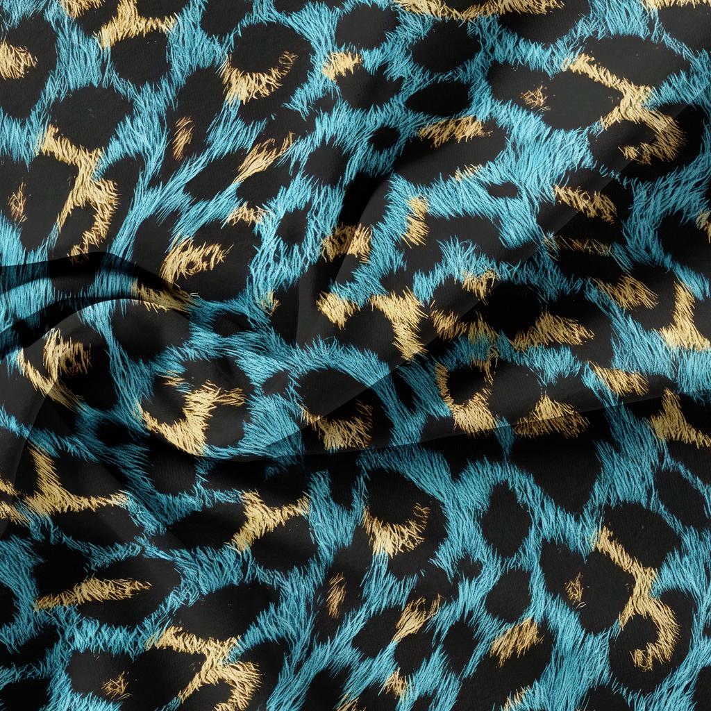 3pcs Blue Leopard Print Duvet Cover Set Friendly Breathable Bedding, Four Seasons Home Dormitory High-Definition Print,