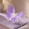 Flower Pattern Artificial Butterfly Gradient Color 3D Silk Yarn Butterfly  Wedding Party Decoration