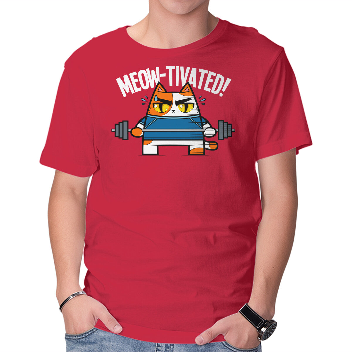 Unisex Crew Neck T-Shirt Meow-Tivated Graphic Short Sleeve Casual Tee XL
