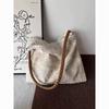 Log Wind Premium Texture Canvas Bag Niche Linen Embroidery Large Capacity Tote Bag Handbag Commuter Shoulder Bag
