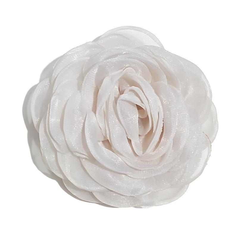 Französische Seidengaze Kamelienbrosche mit einem zarten Duft und einer dreidimensionalen simulierten Blumennadel