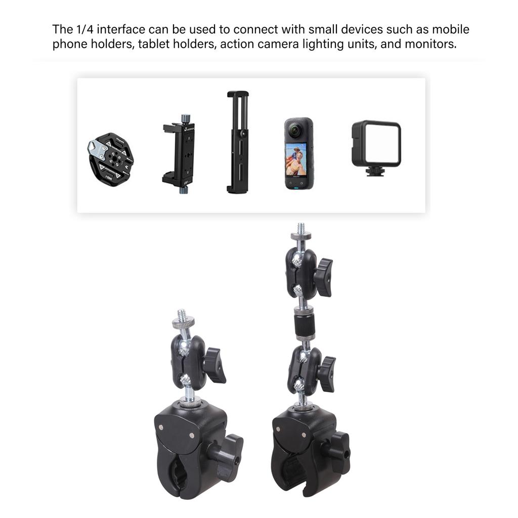 Adjustable Camera Mount Brackets with 360 Degree Ball Head for Flexible Positioning on Bikes Rail Desks and Tripods