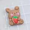 Cartoon Little Bear & Rabbit Resin Ornaments: Beige Milk Tea Phone Case & DIY Hair Accessories