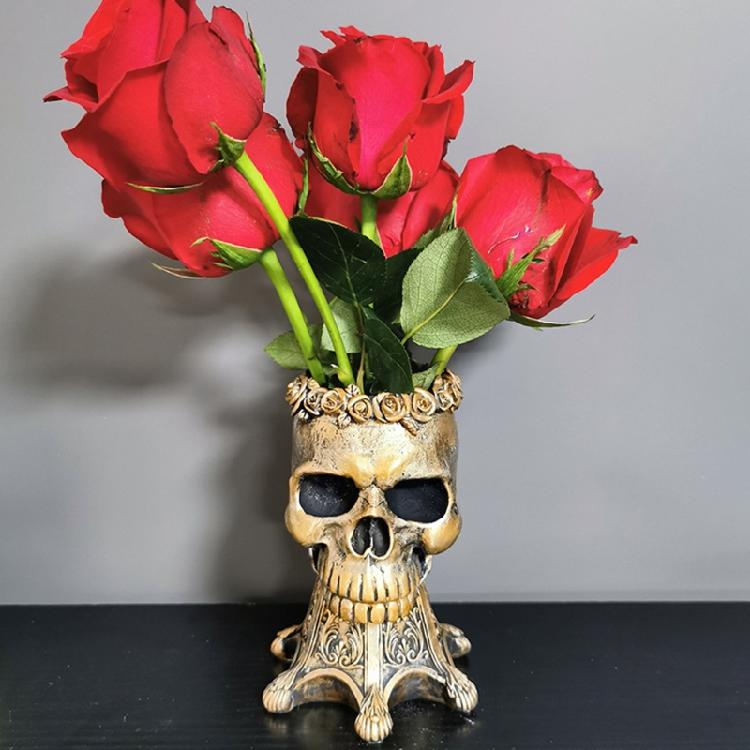 Alloy Skull-shape Resin Storage Jar Household Storage Porch Key Storage Cup