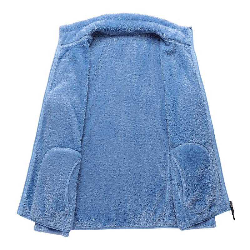 Unisex Reversible Fleece Jacket: Thickened Velvet Windsheeter with Polar Fleece Inner, Perfect for Autumn and Winter