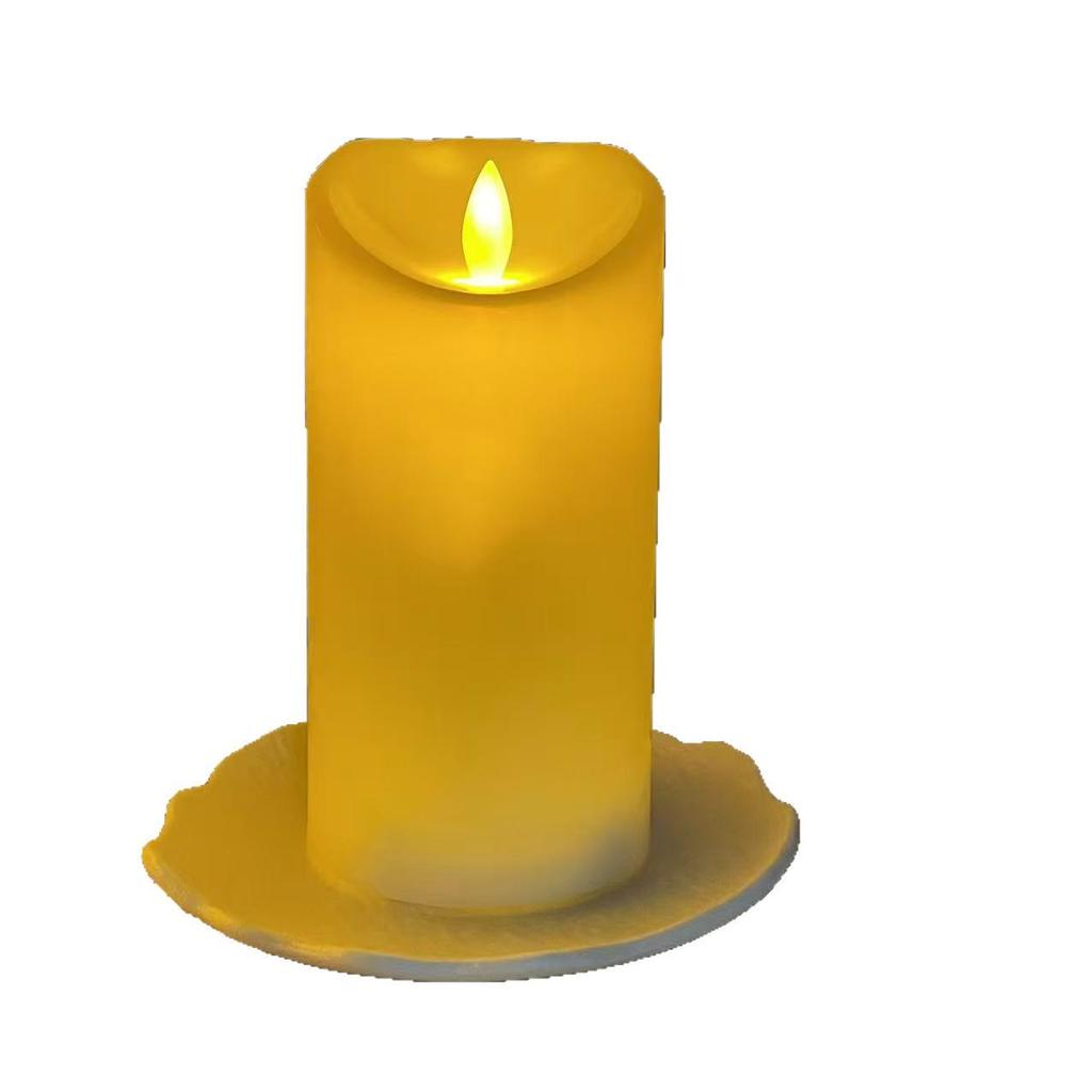 LED Flickering Simulated Candle Lights - Slanted Plastic Cylindrical Design for Weddings and Bars