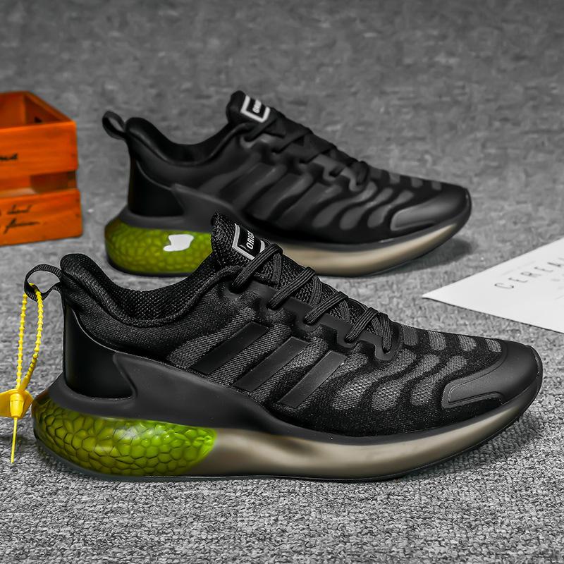 2025 men's running shoes soft-soled shock-absorbing real popcorn casual shoes autumn breathable ice silk mesh sneakers