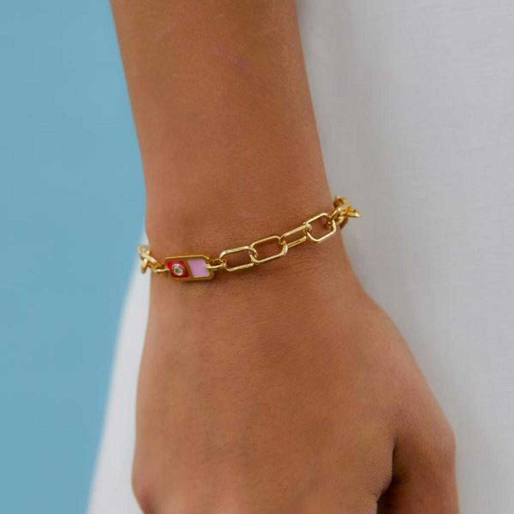 

[POPTS] Pink Modernity Stone Bracelet OTB122513EYP Basic (photo color)