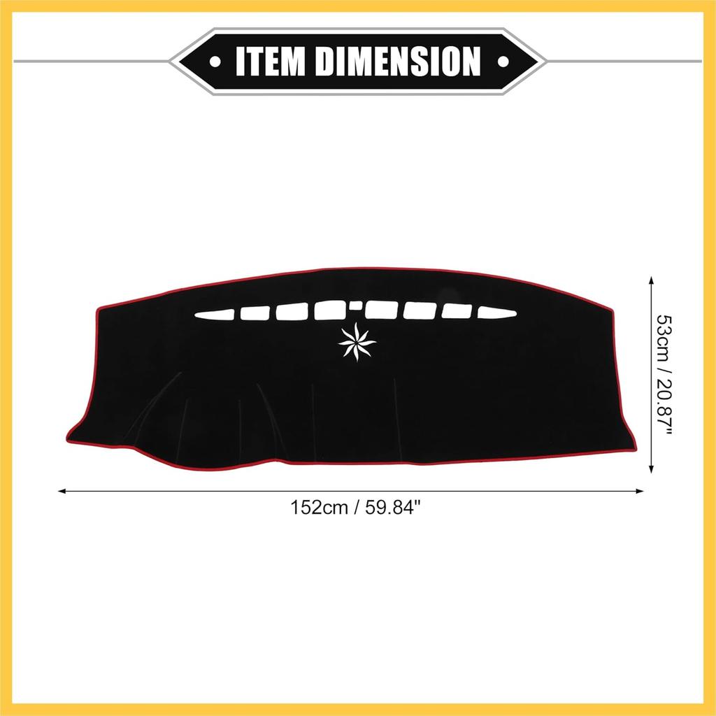 Dashboard Cover Compatible for Ford Edge 2011-2014, Nonslip Polyester Red Dash Cover Mat Dash Board Protector Cover Auto Replacement Parts