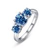 JoyceJelly S925 Silver Colors Moissanite Ring 2CT 4CT Total Full Moissanite Diamond Jewelry For Wedding Engagement Gift