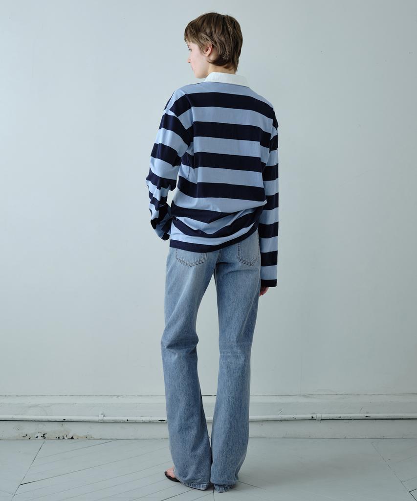 Simeteuligpeosenteu Striped Collar Long Sleeve / Navy