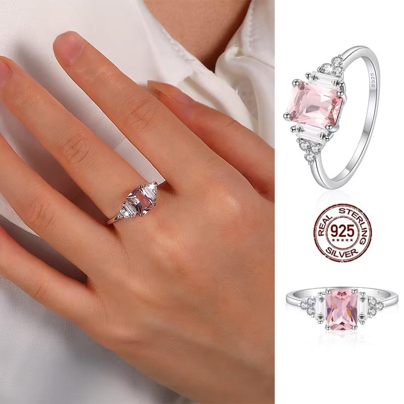 925 Sterling Silver High Quality  Luxury Sapphire Gemstone Topaz Promise Rings for Women  Jewelry  Party Wedding Engagement Gift