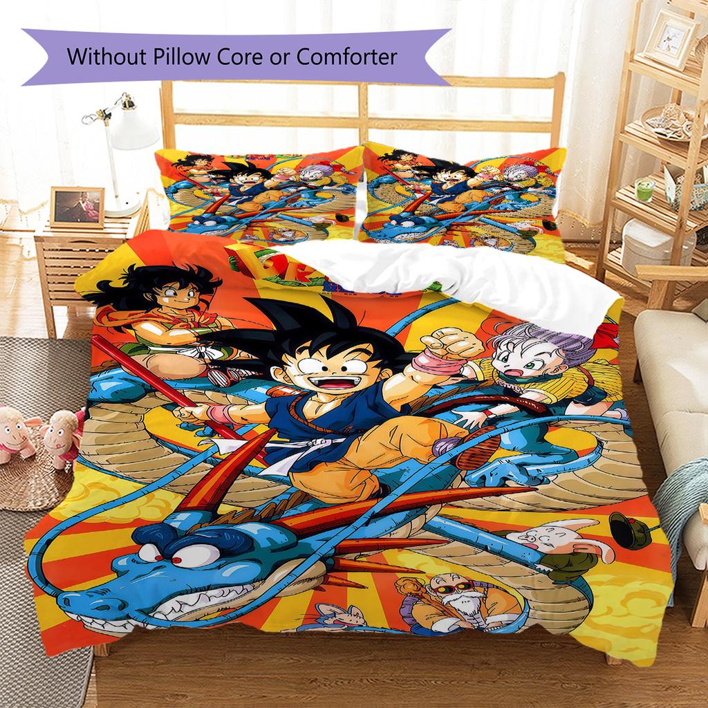 Biancheria da letto con motivo DRAGON BALL, Set piumone Copripiumone Federa Regalo di Compleanno per la Casa (1 * copripiumino + 2 * federa, senza nucleo)