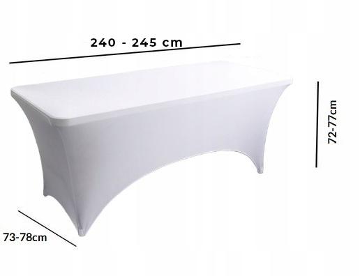 Elastic Tablecloth For Catering Table 240Cm White