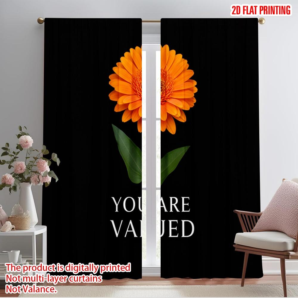 

2pcs 2D flat printing Window Drapes Vintage Floral Wall Polyester Without Electricity Festive Curtains for Booths Studio Props 52.50×116.00 CM 2pcs