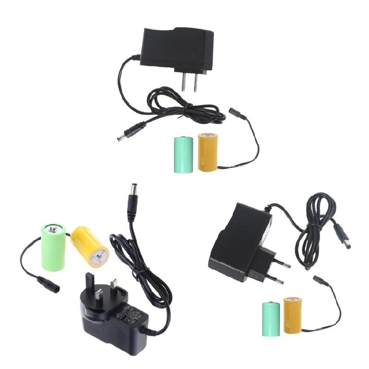 LR20 D Battery Eliminators ACPower Supply Cable Replace 2PC 1.5V Battery for LED