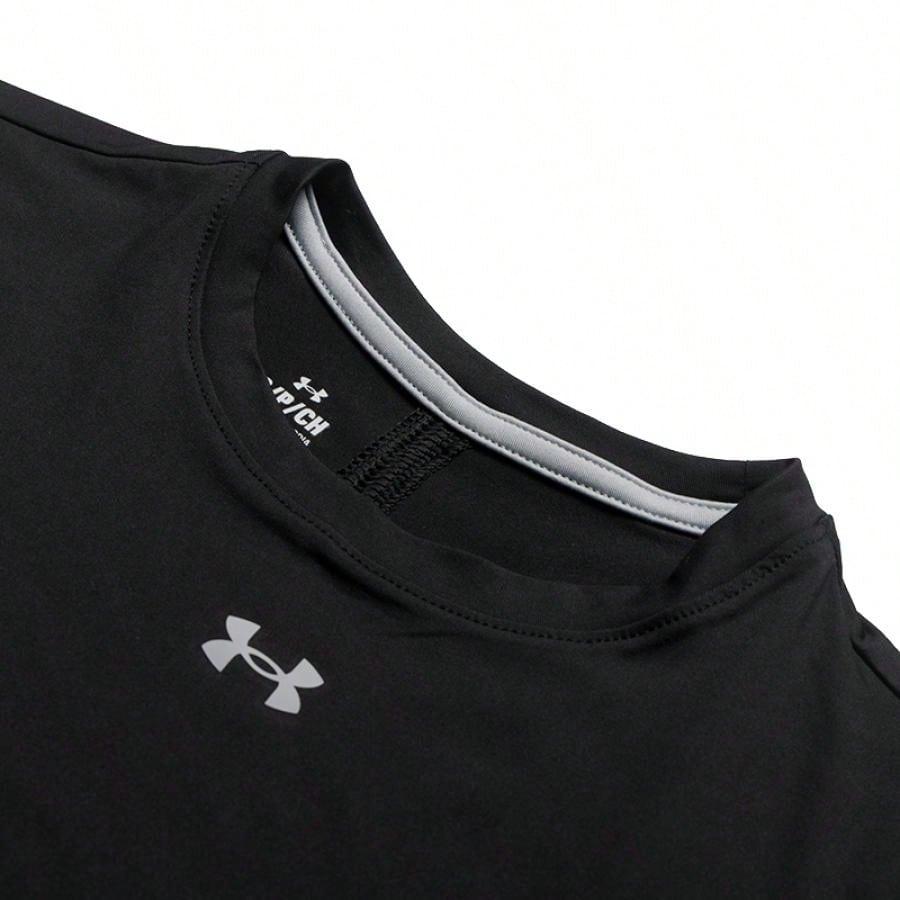 Under Armour Short Sleeve Pullover Crew Neck Solid Logo T-Shirt Women Tops 6010870-008