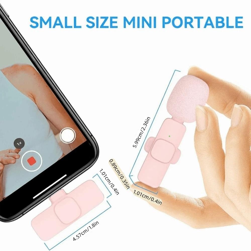 1/2Pcs Pink Lapel Microphone Wireless Mobile Phone Microphone Mini Microphone Livestream