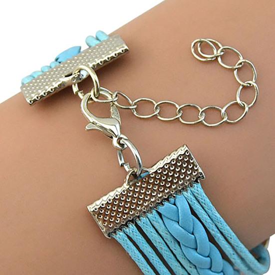 Bracelet Vintage Footprint Weave Strap Alloy Infinity Bracelet for Party